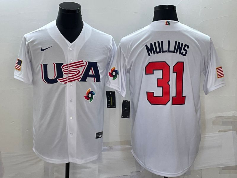 Men 2023 World Cub USA #31 Mullins White Nike MLB Jersey9->more jerseys->MLB Jersey